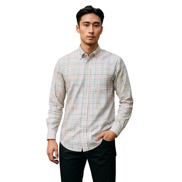 Hart Schaffner Marx Plaid Long Sleeve Button Down Shirt L - Picture 1 of 7